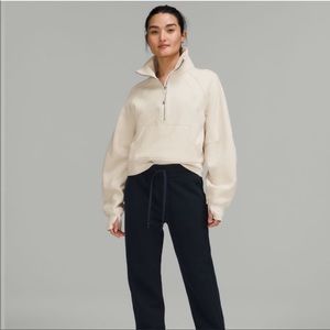Lululemon Scuba Oversized Funnel Neck half zip in white opal
